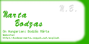marta bodzas business card