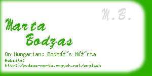 marta bodzas business card